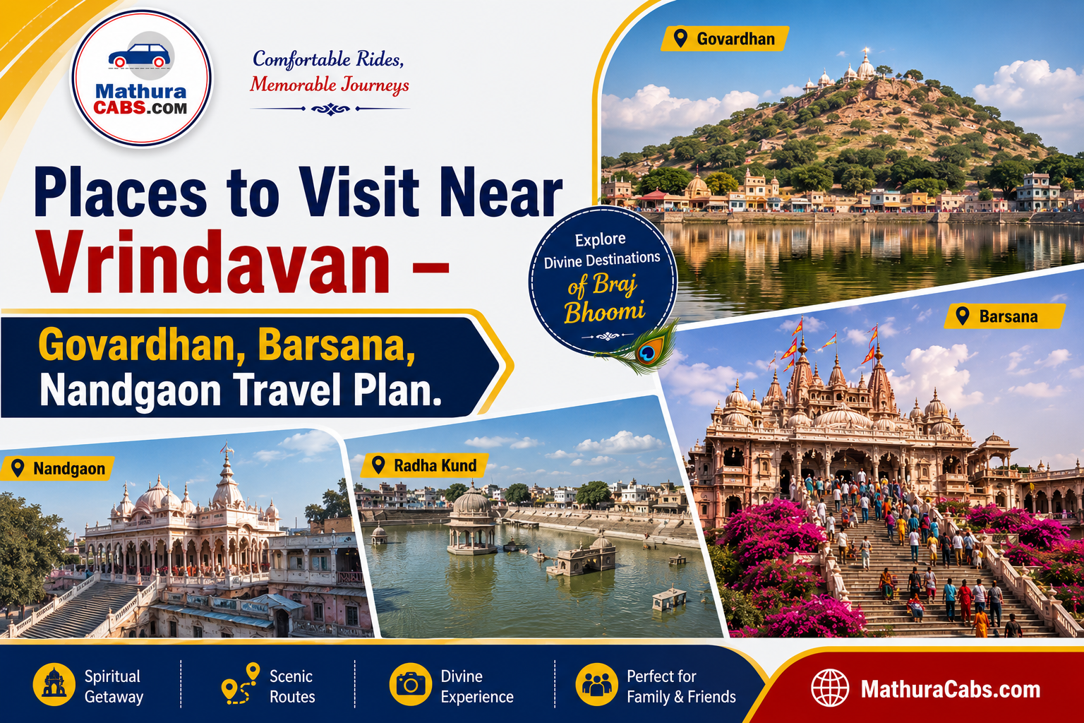 Vrindavan to Govardhan & Barsana Travel Guide: Distance, Taxi Fare ...